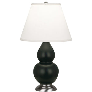 Robert Abbey - MOS52 - One Light Accent Lamp - Small Double Gourd - Matte Obsidian Glazed Ceramic w/Antique Silvered