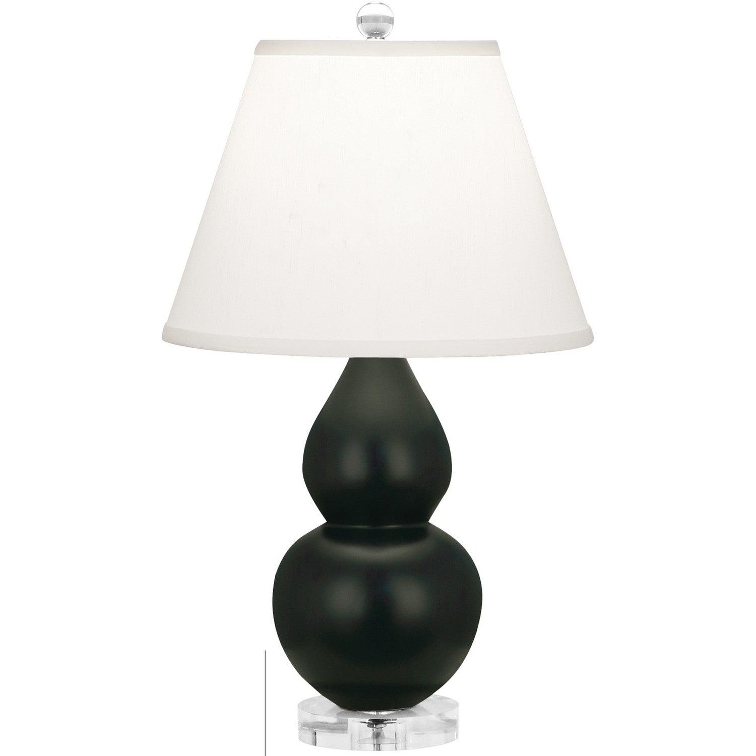 Robert Abbey - MOS53 - One Light Accent Lamp - Small Double Gourd - Matte Obsidian Glazed Ceramic w/Lucite