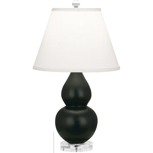 Robert Abbey - MOS53 - One Light Accent Lamp - Small Double Gourd - Matte Obsidian Glazed Ceramic w/Lucite