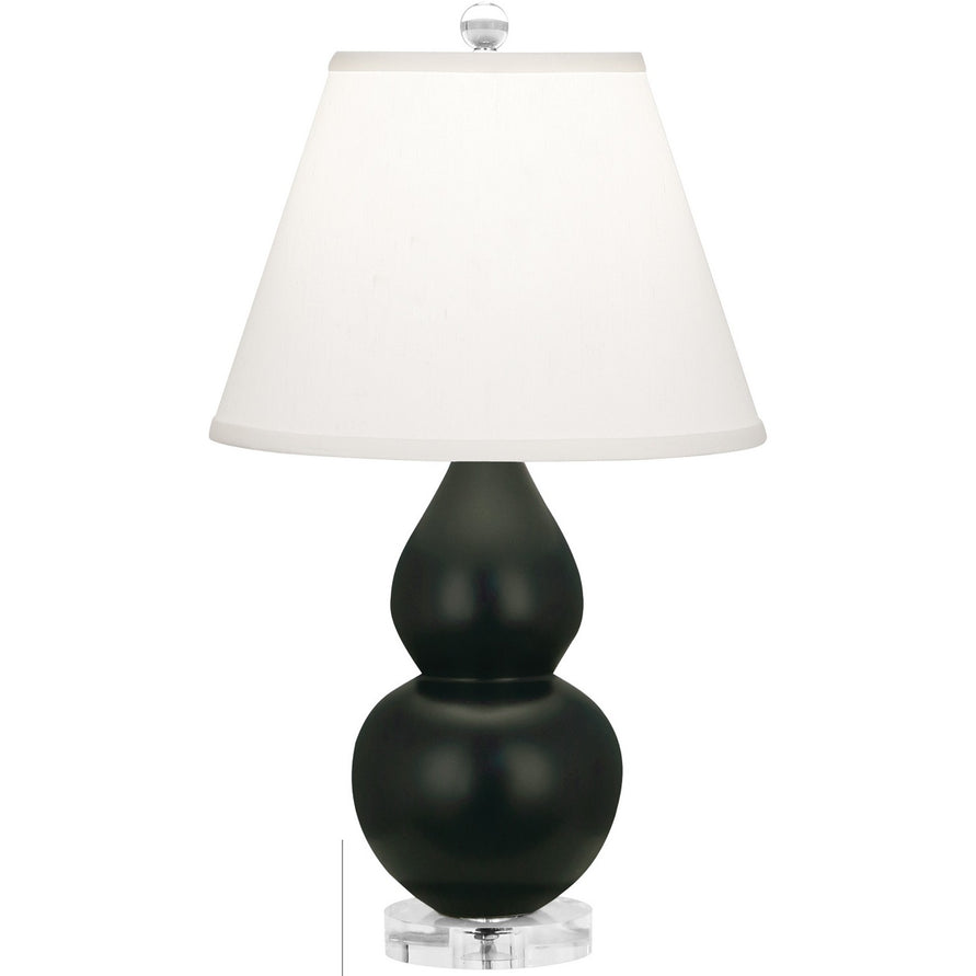 Robert Abbey - MOS53 - One Light Accent Lamp - Small Double Gourd - Matte Obsidian Glazed Ceramic w/Lucite