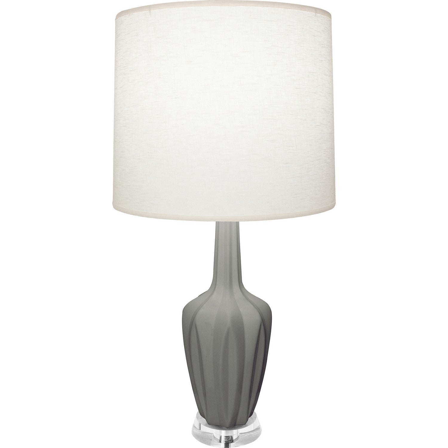 Robert Abbey - MST35 - One Light Accent Lamp - Emma - Matte Smokey Taupe Glazed Ceramic w/Polished Nickel/a Lucite