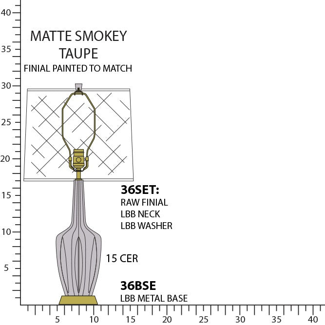 Robert Abbey - MST36 - One Light Accent Lamp - Emma - Matte Smokey Taupe Glazed Ceramic w/Warm Brass