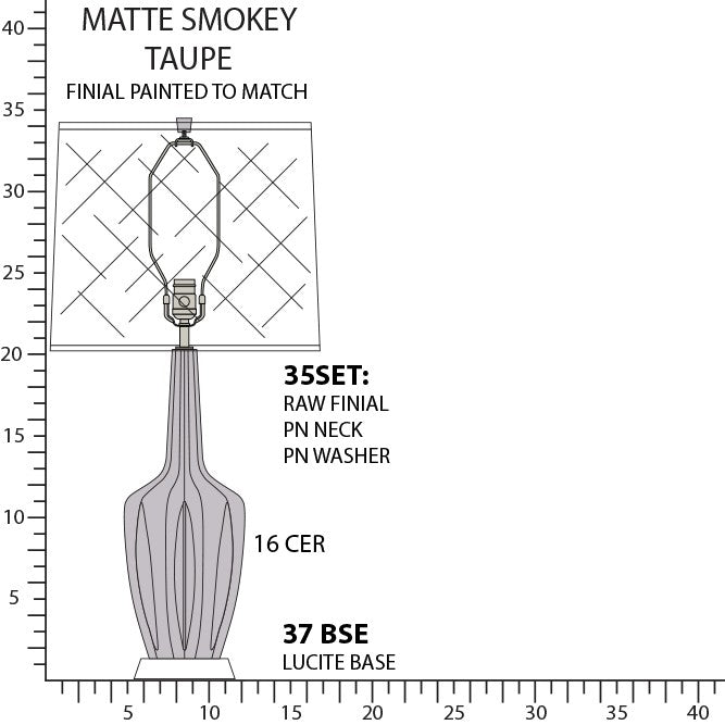 Robert Abbey - MST37 - One Light Table Lamp - Emma - Matte Smokey Taupe Glazed Ceramic w/Polished Nickel/a Lucite