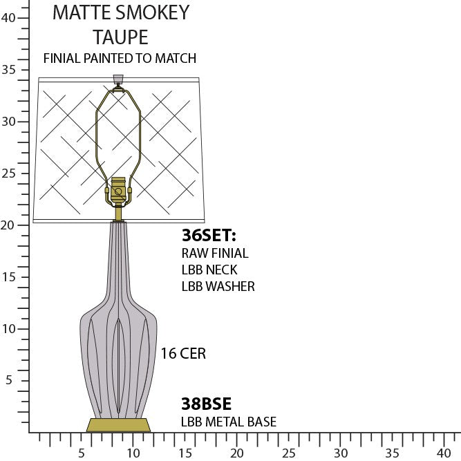 Robert Abbey - MST38 - One Light Table Lamp - Emma - Matte Smokey Taupe Glazed Ceramic w/Warm Brass