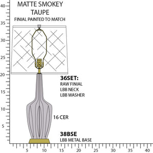 Robert Abbey - MST38 - One Light Table Lamp - Emma - Matte Smokey Taupe Glazed Ceramic w/Warm Brass