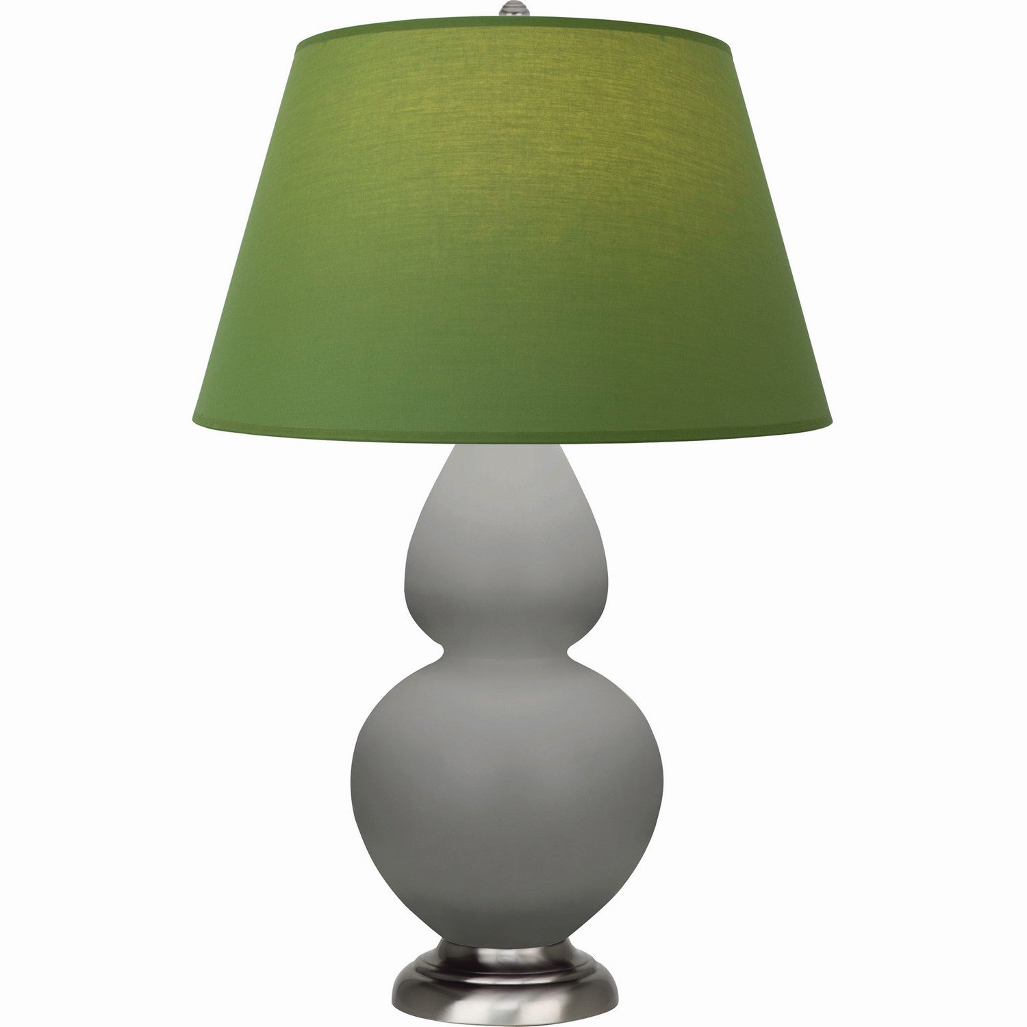 Robert Abbey - MST59G - One Light Table Lamp - Double Gourd - Matte Smokey Taupe Glazed Ceramic w/Antique Silvered