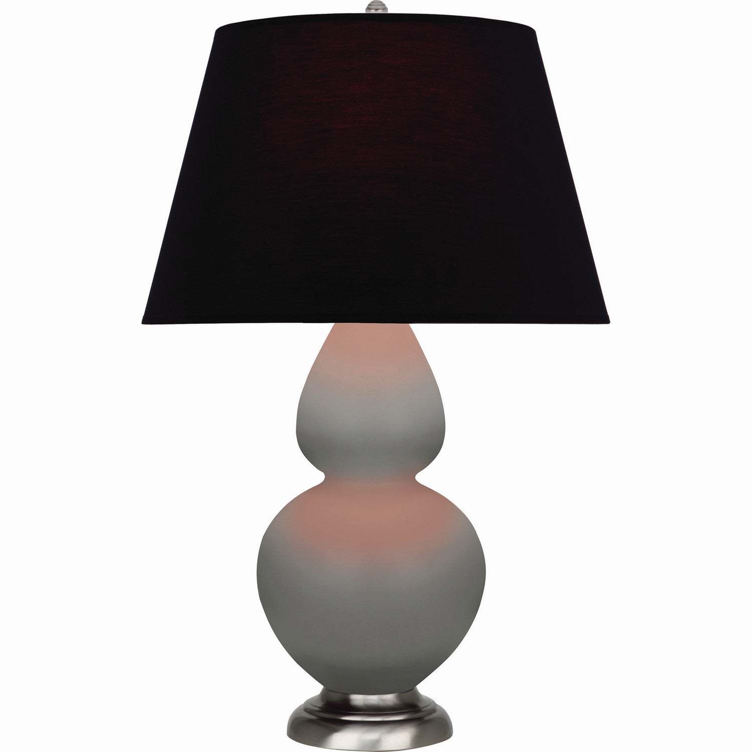 Robert Abbey - MST59K - One Light Table Lamp - Double Gourd - Matte Smokey Taupe Glazed Ceramic w/Antique Silvered