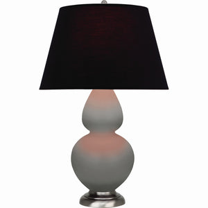 Robert Abbey - MST59K - One Light Table Lamp - Double Gourd - Matte Smokey Taupe Glazed Ceramic w/Antique Silvered