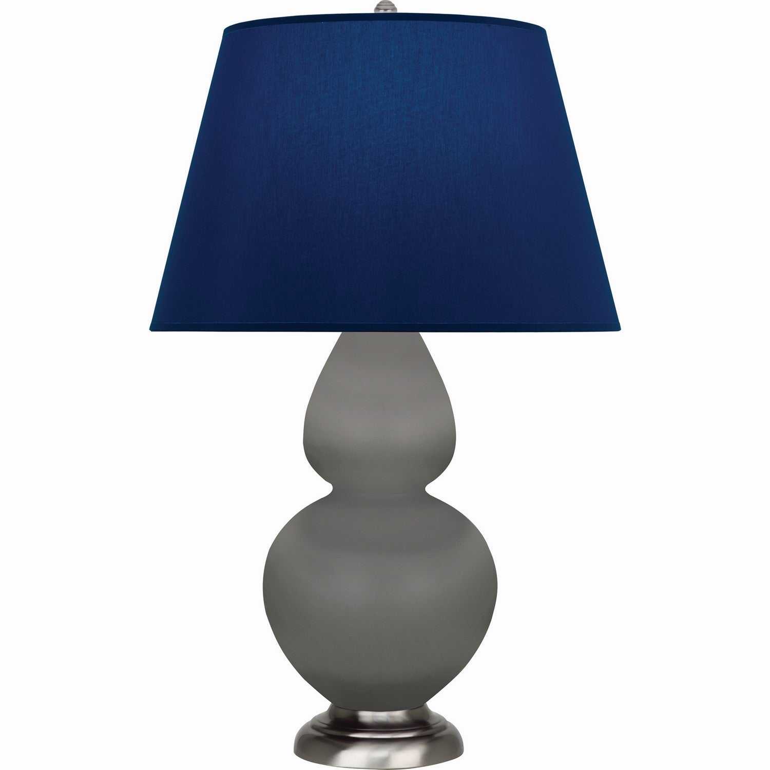 Robert Abbey - MST59N - One Light Table Lamp - Double Gourd - Matte Smokey Taupe Glazed Ceramic w/Antique Silvered