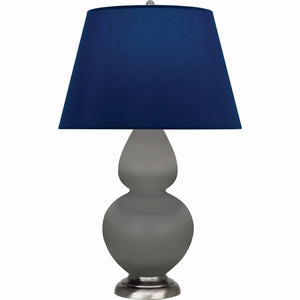 Robert Abbey - MST59N - One Light Table Lamp - Double Gourd - Matte Smokey Taupe Glazed Ceramic w/Antique Silvered