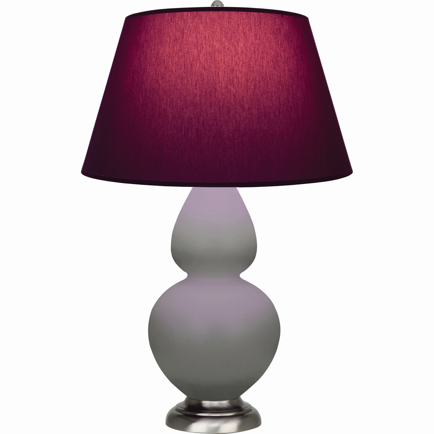 Robert Abbey - MST59P - One Light Table Lamp - Double Gourd - Matte Smokey Taupe Glazed Ceramic w/Antique Silvered