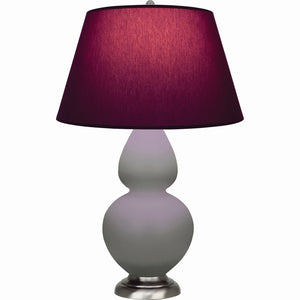 Robert Abbey - MST59P - One Light Table Lamp - Double Gourd - Matte Smokey Taupe Glazed Ceramic w/Antique Silvered