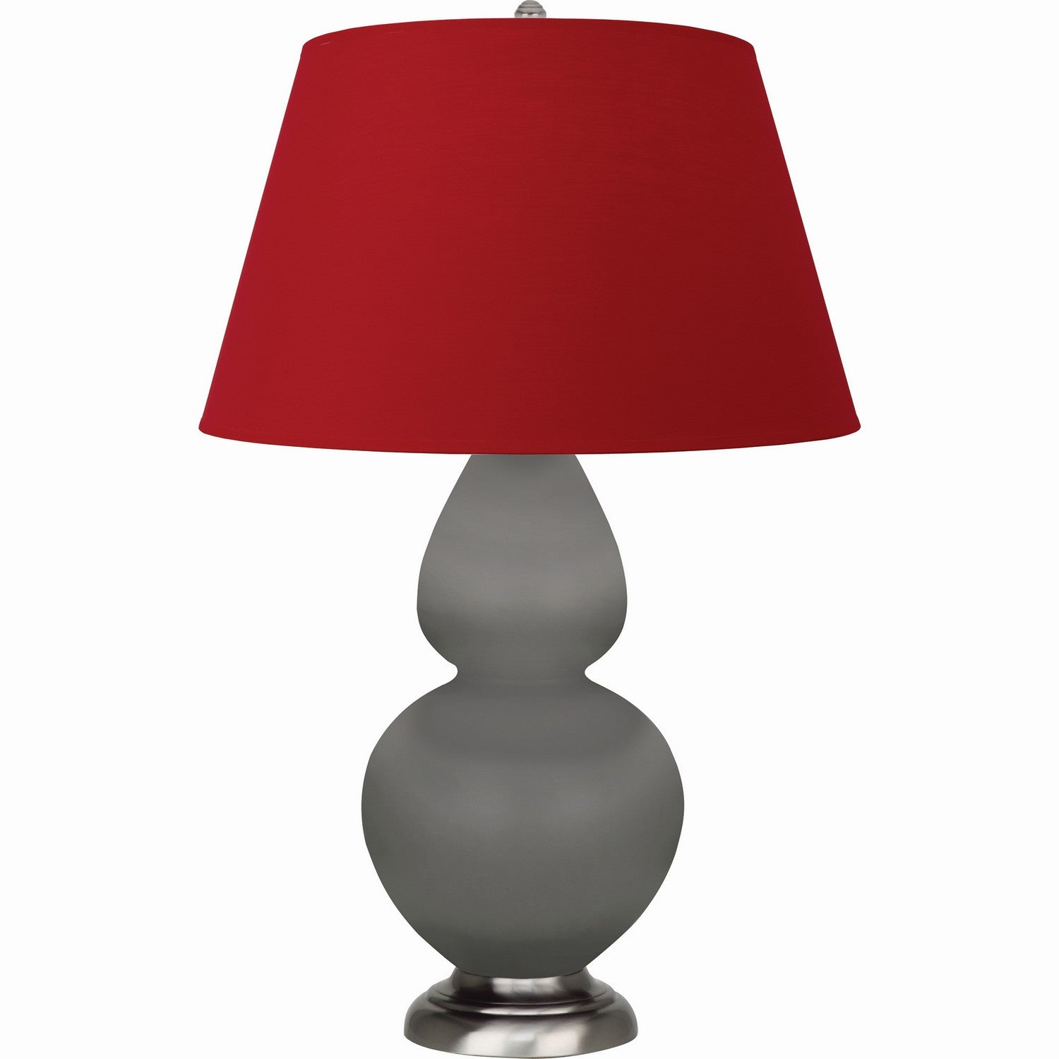 Robert Abbey - MST59R - One Light Table Lamp - Double Gourd - Matte Smokey Taupe Glazed Ceramic w/Antique Silvered