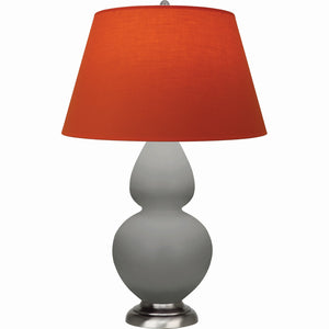 Robert Abbey - MST59T - One Light Table Lamp - Double Gourd - Matte Smokey Taupe Glazed Ceramic w/Antique Silvered