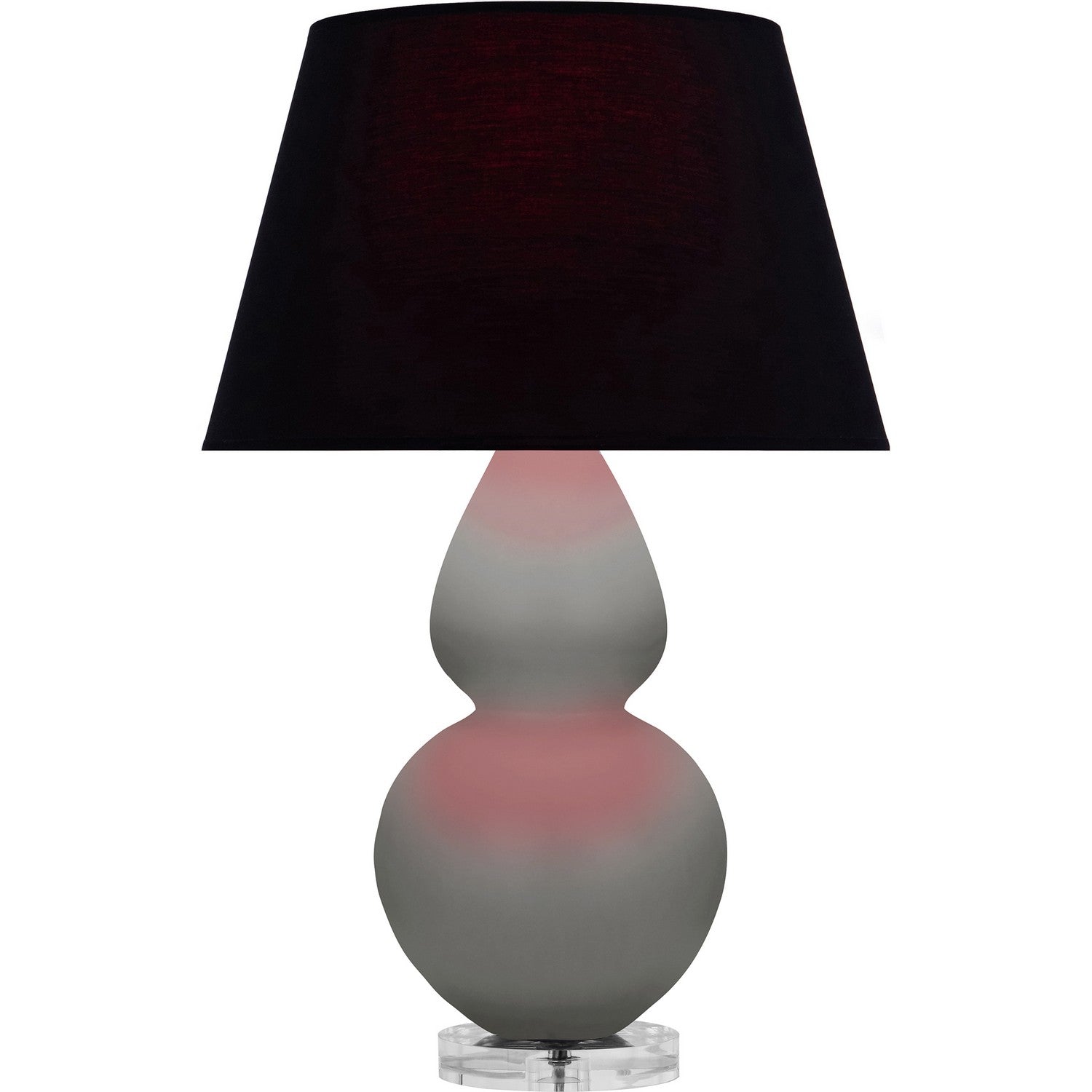 Robert Abbey - MST62K - One Light Table Lamp - Double Gourd - Matte Smokey Taupe Glazed Ceramic w/Lucite
