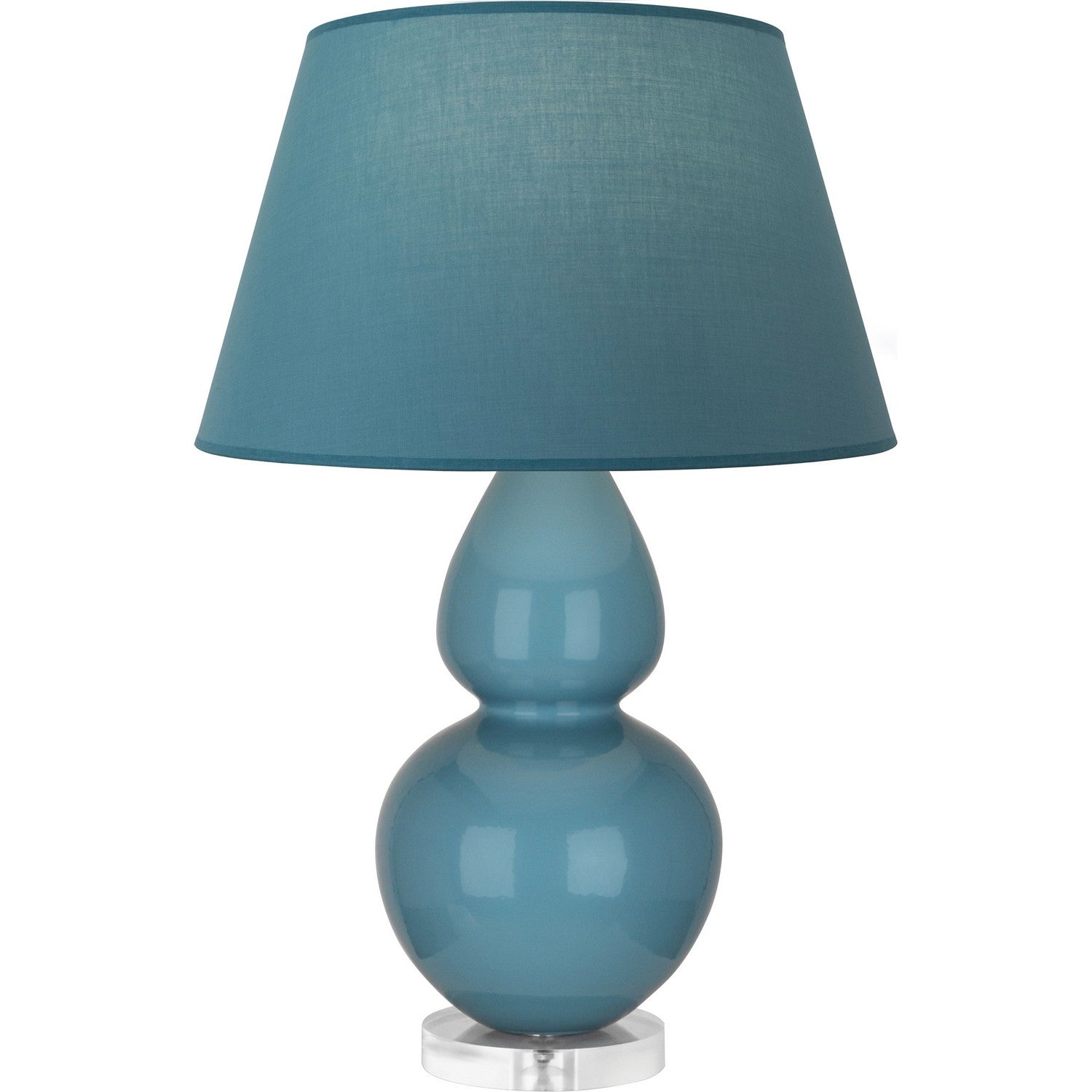 Robert Abbey - OB23B - One Light Table Lamp - Double Gourd - Steel Blue Glazed Ceramic w/Lucite