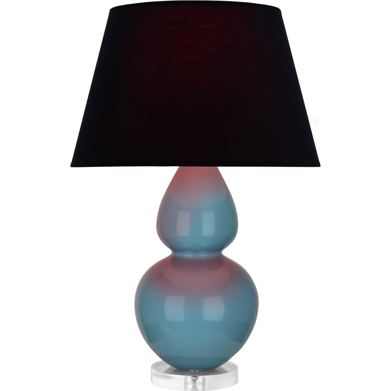 Robert Abbey - OB23K - One Light Table Lamp - Double Gourd - Steel Blue Glazed Ceramic w/Lucite