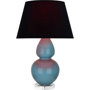 Robert Abbey - OB23K - One Light Table Lamp - Double Gourd - Steel Blue Glazed Ceramic w/Lucite