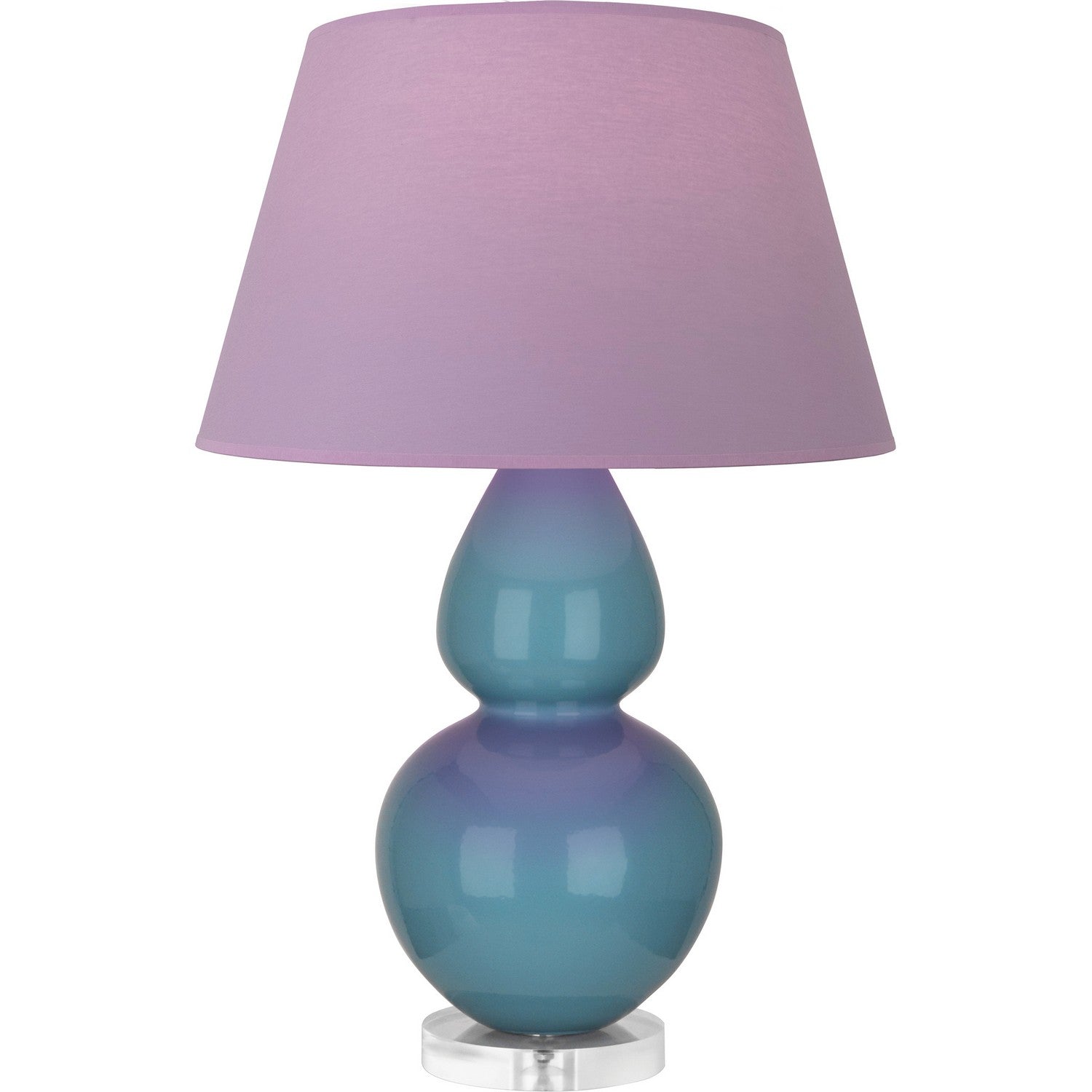 Robert Abbey - OB23L - One Light Table Lamp - Double Gourd - Steel Blue Glazed Ceramic w/Lucite