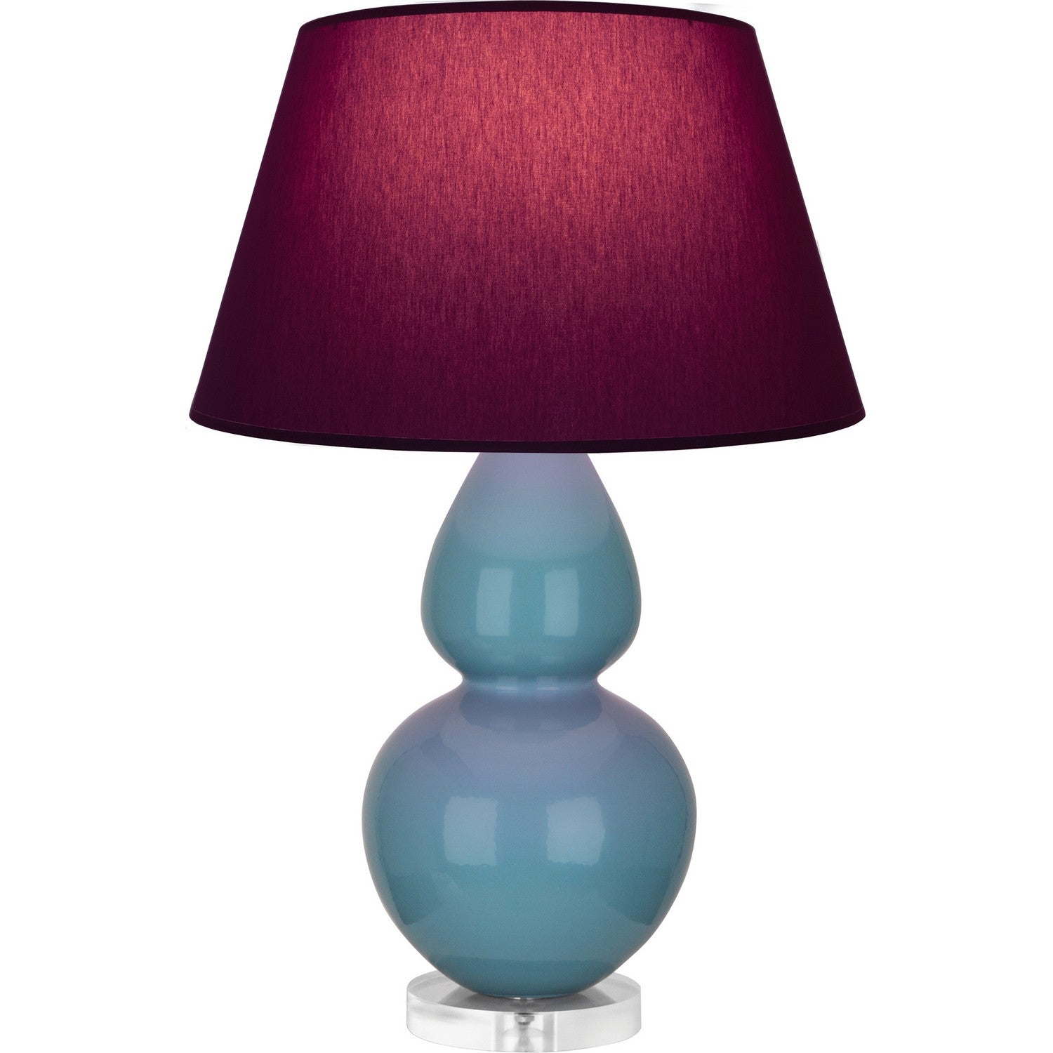 Robert Abbey - OB23P - One Light Table Lamp - Double Gourd - Steel Blue Glazed Ceramic w/Lucite