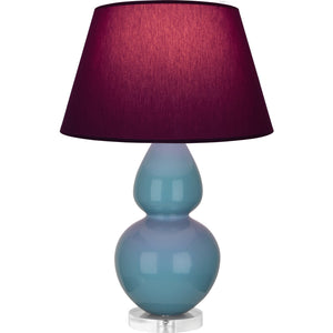 Robert Abbey - OB23P - One Light Table Lamp - Double Gourd - Steel Blue Glazed Ceramic w/Lucite