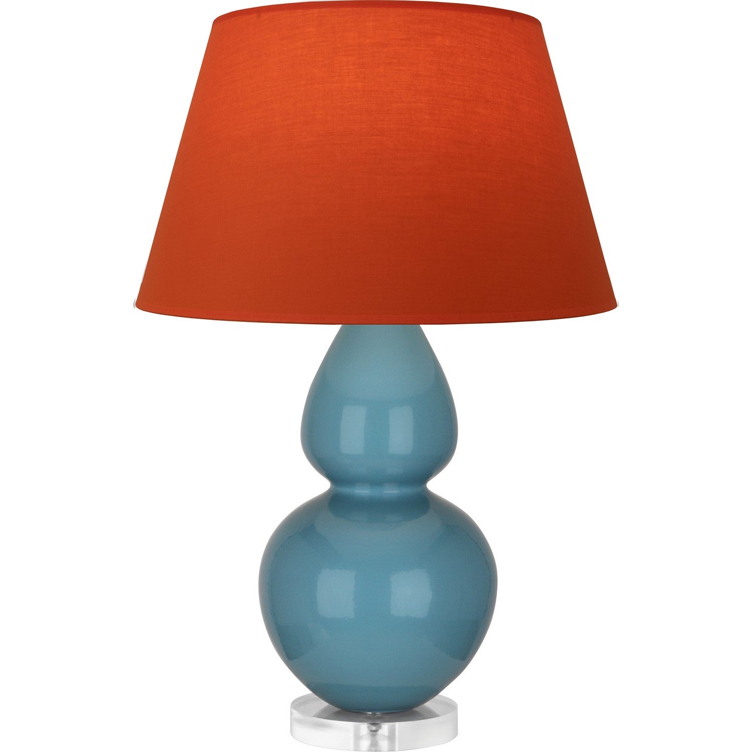 Robert Abbey - OB23T - One Light Table Lamp - Double Gourd - Steel Blue Glazed Ceramic w/Lucite
