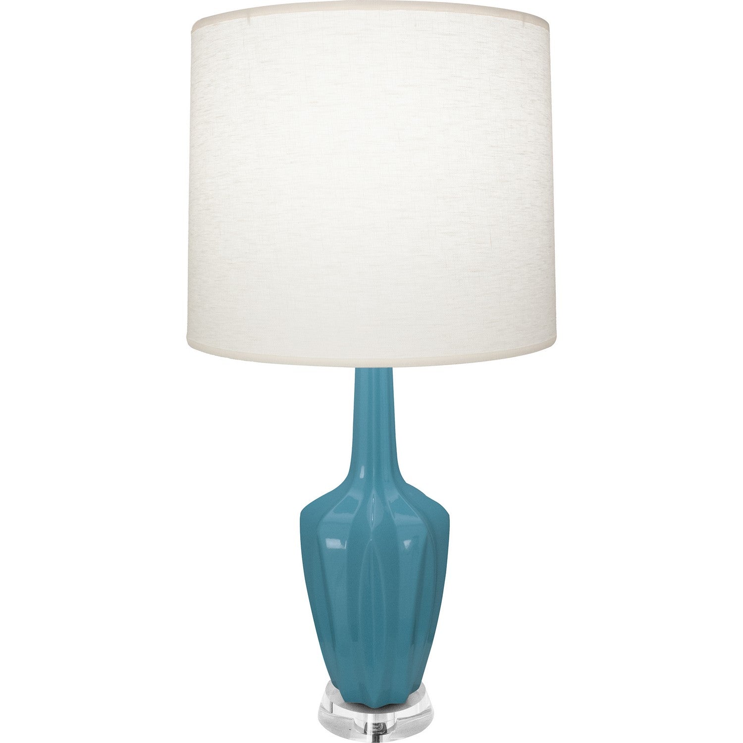 Robert Abbey - OB35 - One Light Accent Lamp - Emma - Steel Blue Glazed Ceramic w/Polished Nickel/a Lucite