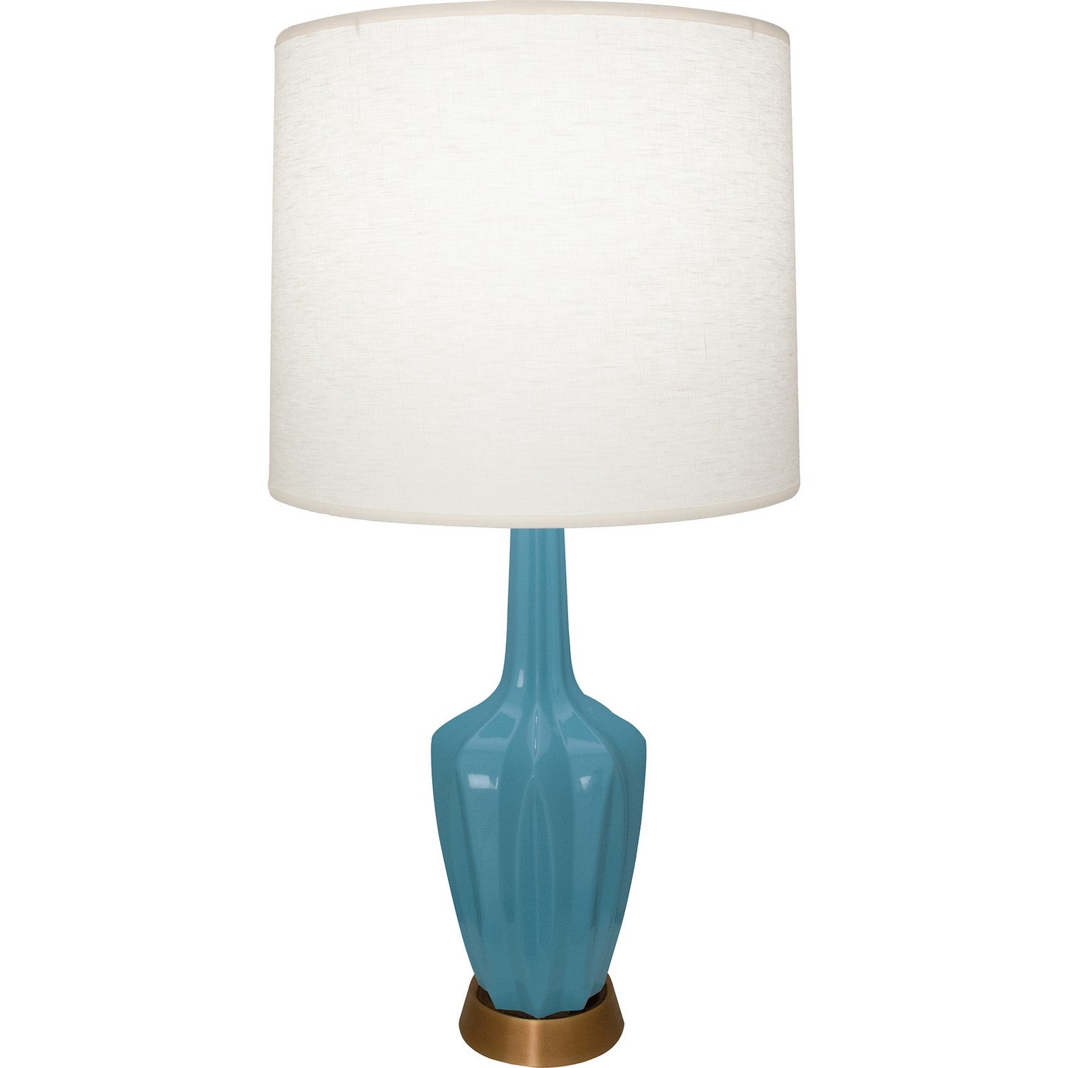 Robert Abbey - OB36 - One Light Accent Lamp - Emma - Steel Blue Glazed Ceramic w/Warm Brass