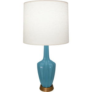 Robert Abbey - OB36 - One Light Accent Lamp - Emma - Steel Blue Glazed Ceramic w/Warm Brass