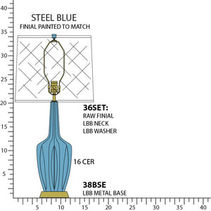 Robert Abbey - OB38 - One Light Table Lamp - Emma - Steel Blue Glazed Ceramic w/Warm Brass