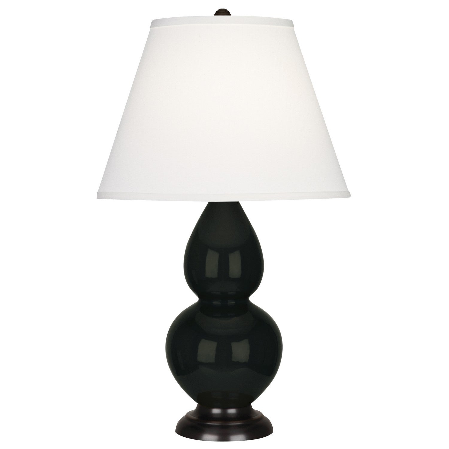 Robert Abbey - OS11X - One Light Accent Lamp - Small Double Gourd - Obsidian Glazed Ceramic w/Deep Patina Bronzeed