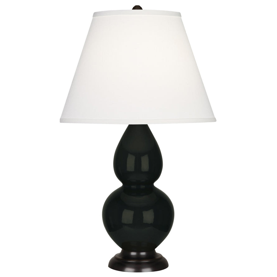 Robert Abbey - OS11X - One Light Accent Lamp - Small Double Gourd - Obsidian Glazed Ceramic w/Deep Patina Bronze