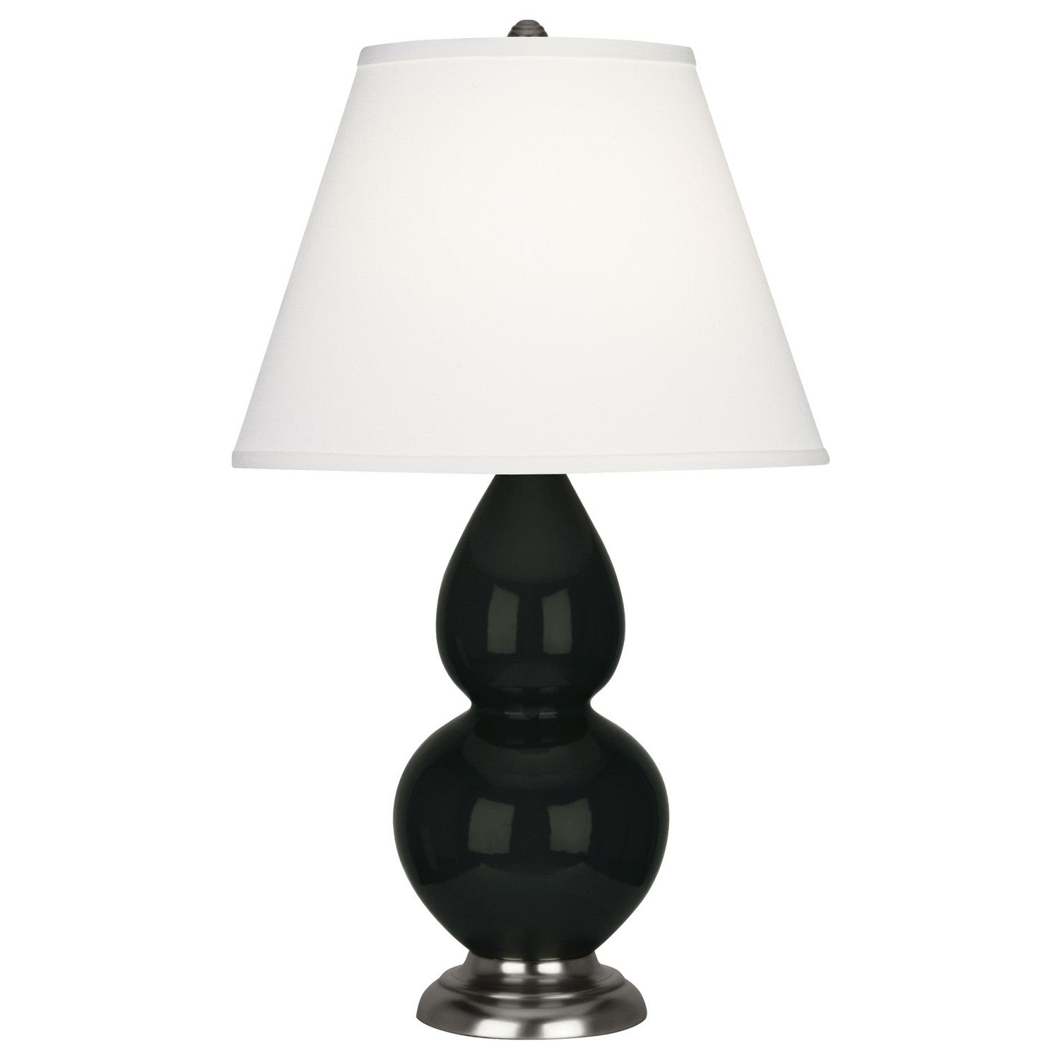 Robert Abbey - OS12X - One Light Accent Lamp - Small Double Gourd - Obsidian Glazed Ceramic w/Antique Silvered