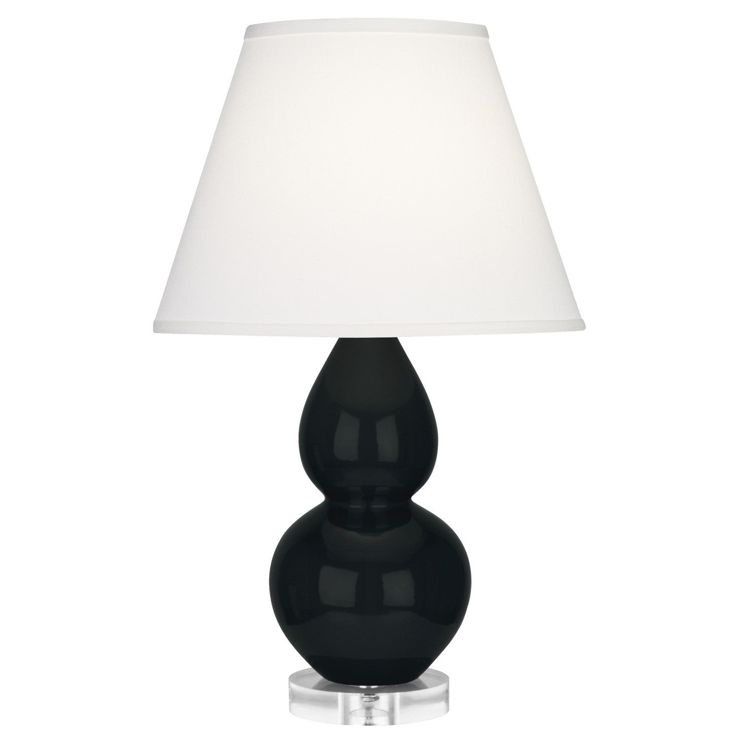 Robert Abbey - OS13X - One Light Accent Lamp - Small Double Gourd - Obsidian Glazed Ceramic w/Lucite