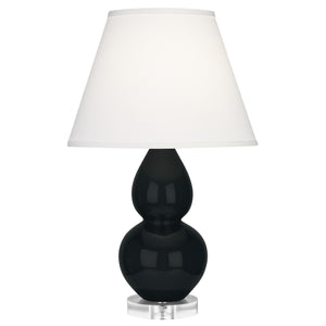 Robert Abbey - OS13X - One Light Accent Lamp - Small Double Gourd - Obsidian Glazed Ceramic w/Lucite