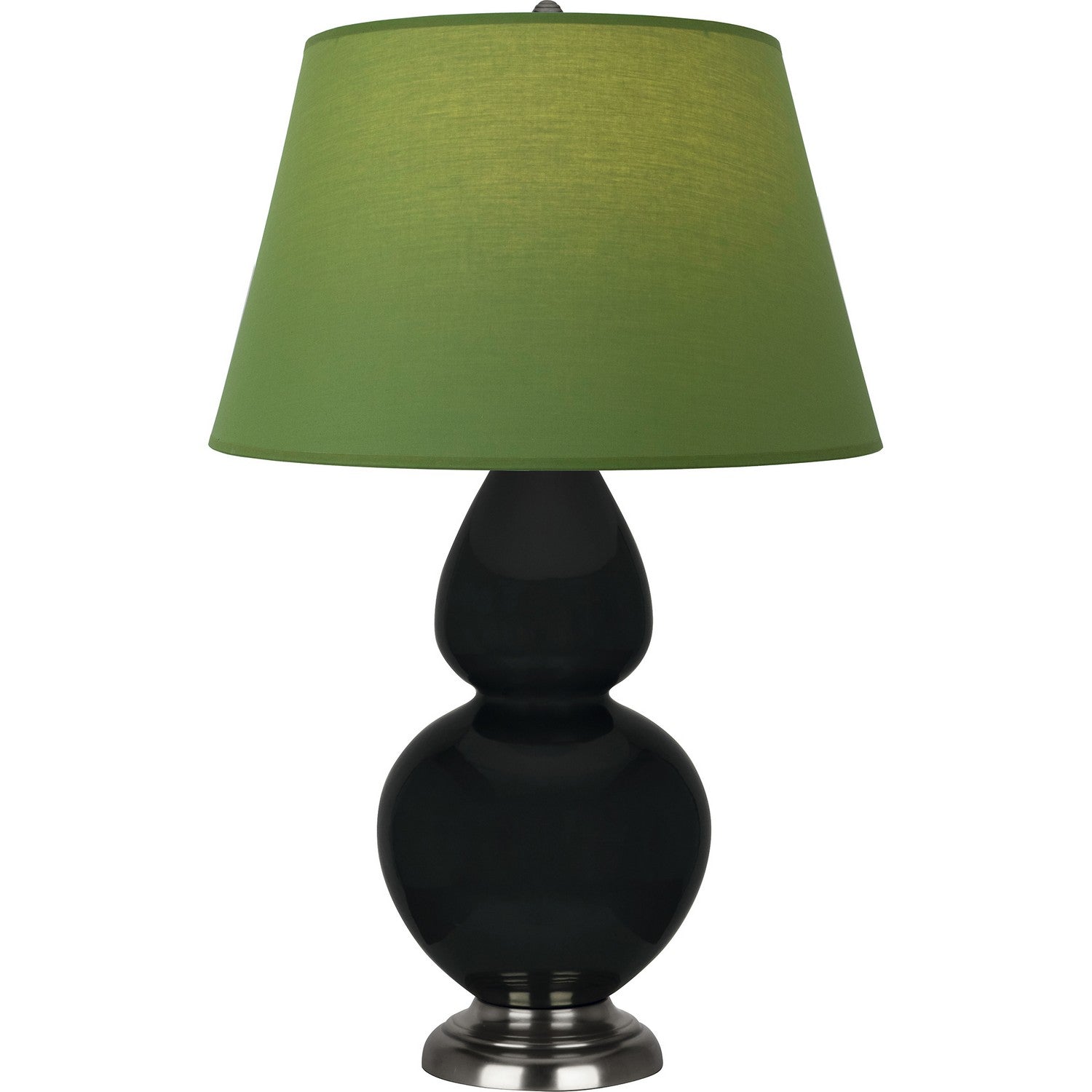 Robert Abbey - OS22G - One Light Table Lamp - Double Gourd - Obsidian Glazed Ceramic w/Antique Silvered