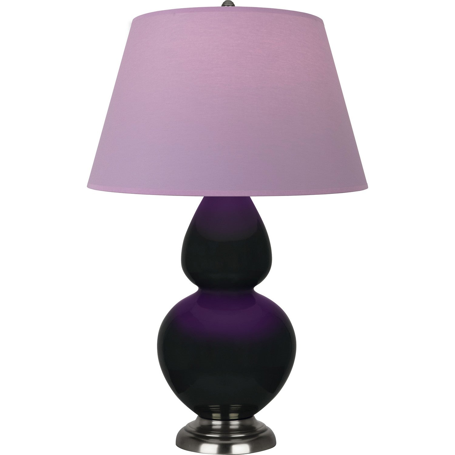 Robert Abbey - OS22L - One Light Table Lamp - Double Gourd - Obsidian Glazed Ceramic w/Antique Silvered