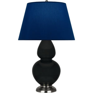Robert Abbey - OS22N - One Light Table Lamp - Double Gourd - Obsidian Glazed Ceramic w/Antique Silvered
