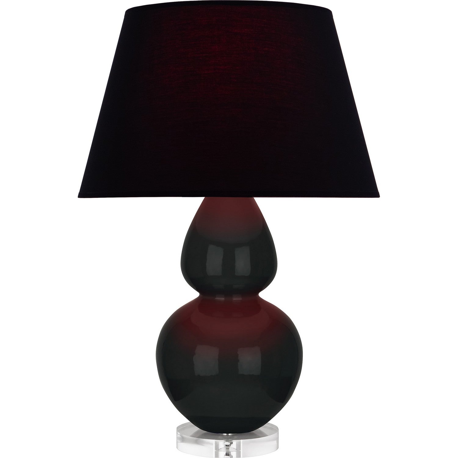 Robert Abbey - OS23K - One Light Table Lamp - Double Gourd - Obsidian Glazed Ceramic w/Lucite