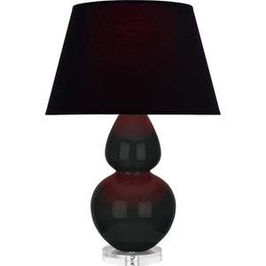 Robert Abbey - OS23K - One Light Table Lamp - Double Gourd - Obsidian Glazed Ceramic w/Lucite