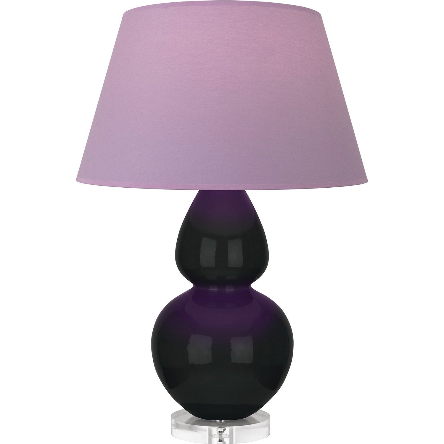 Robert Abbey - OS23L - One Light Table Lamp - Double Gourd - Obsidian Glazed Ceramic w/Lucite