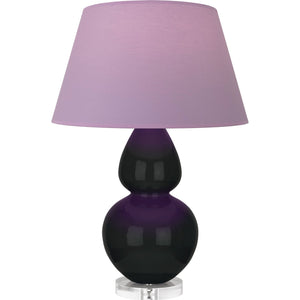 Robert Abbey - OS23L - One Light Table Lamp - Double Gourd - Obsidian Glazed Ceramic w/Lucite