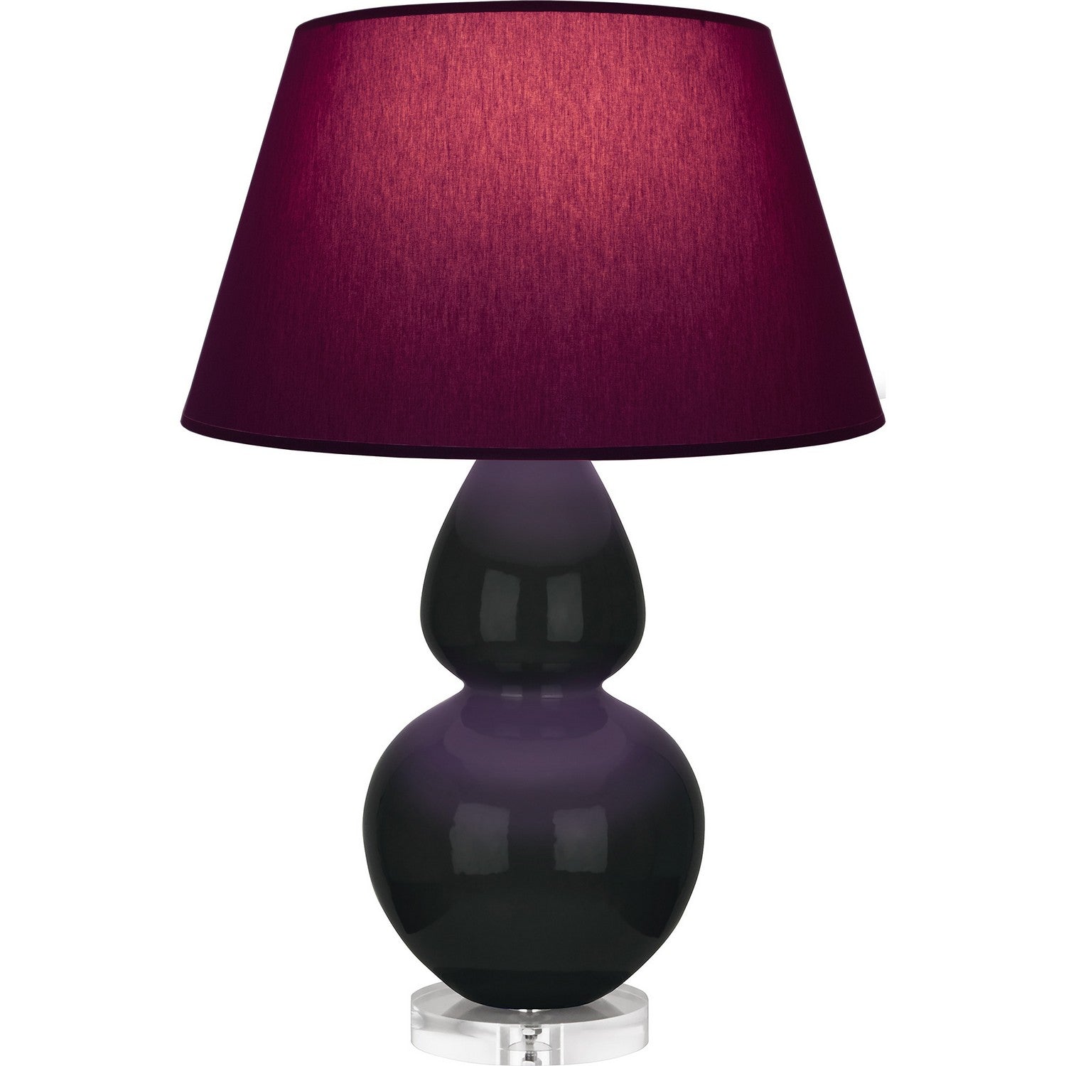 Robert Abbey - OS23P - One Light Table Lamp - Double Gourd - Obsidian Glazed Ceramic w/Lucite