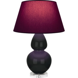 Robert Abbey - OS23P - One Light Table Lamp - Double Gourd - Obsidian Glazed Ceramic w/Lucite