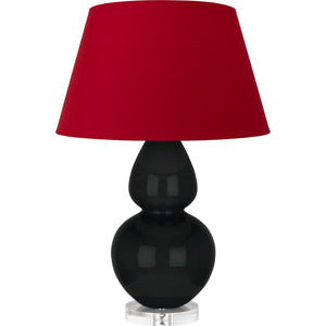 Robert Abbey - OS23R - One Light Table Lamp - Double Gourd - Obsidian Glazed Ceramic w/Lucite
