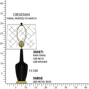 Robert Abbey - OS36 - One Light Accent Lamp - Emma - Obsidian Glazed Ceramic w/Warm Brass