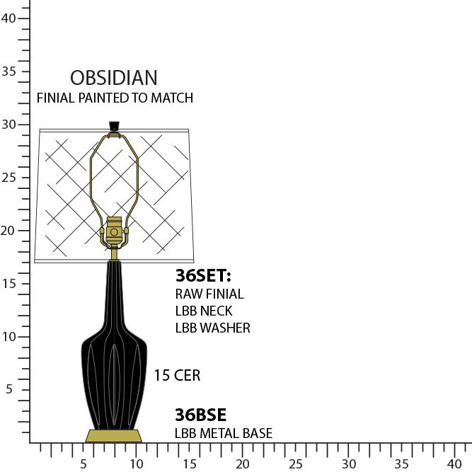 Robert Abbey - OS36 - One Light Accent Lamp - Emma - Obsidian Glazed Ceramic w/Warm Brass