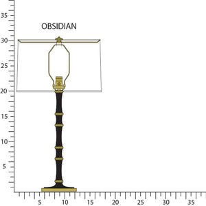 Robert Abbey - OS71 - One Light Table Lamp - Kane - Obsidian w/Modern Brass
