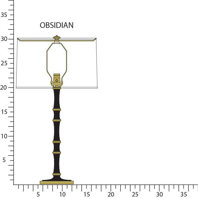 Robert Abbey - OS71 - One Light Table Lamp - Kane - Obsidian w/Modern Brass
