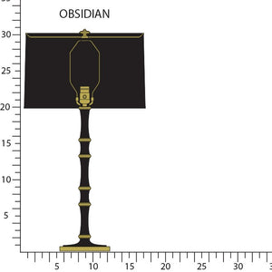Robert Abbey - OS71X - One Light Table Lamp - Kane - Obsidian w/Modern Brass